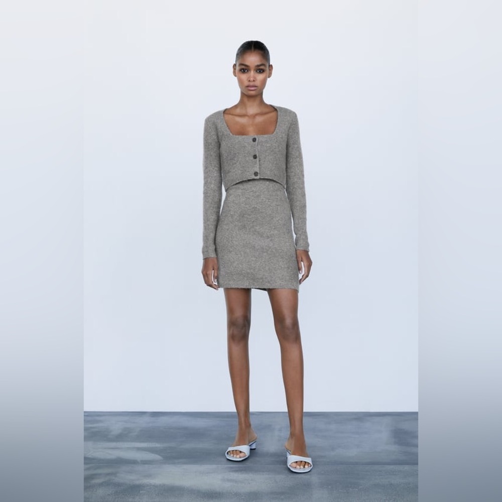 Knit Dress and cropped sweater set